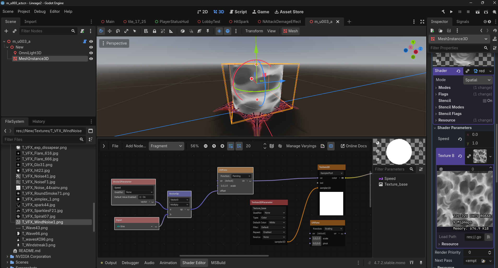 Building a new Death Spike effect in Godot with a custom shader