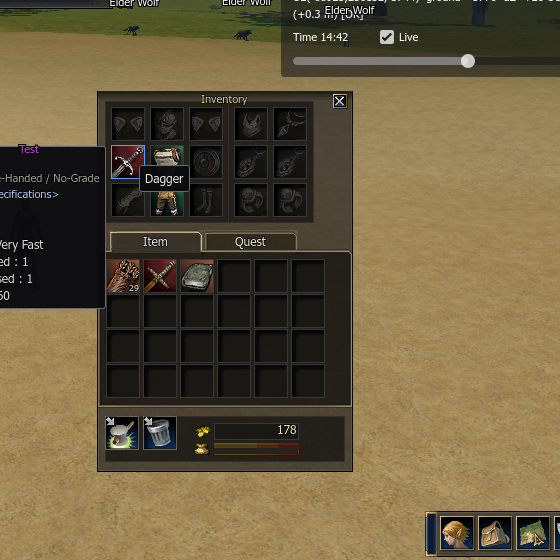 Items, combat, and other players