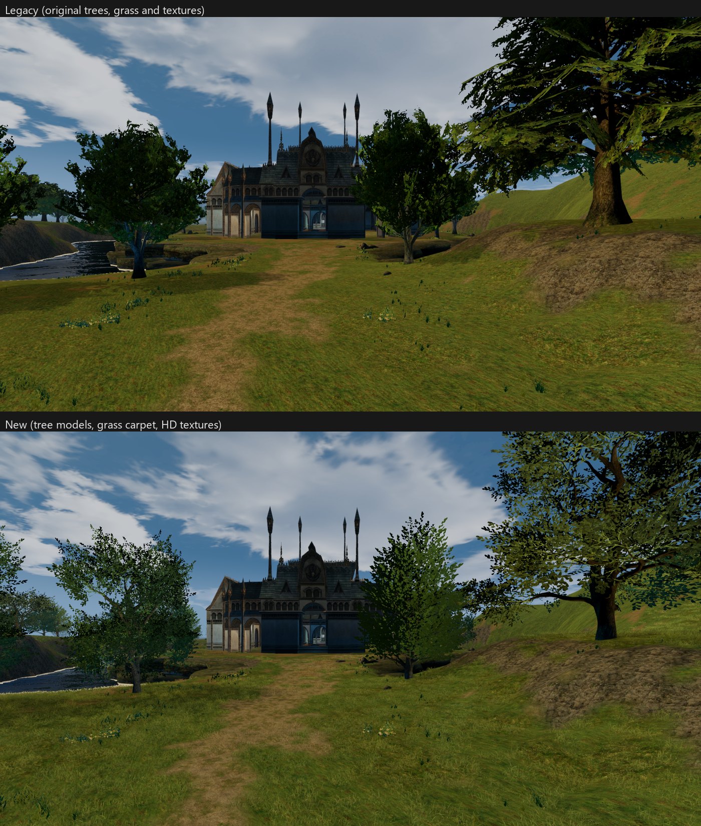The same trees from the other side of the hill, Legacy and New